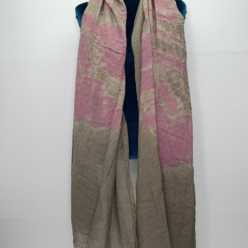 Ocrome Tie Dye Scarf Gray Purple Coverup Wrap Accessory Oversized 75 x 35